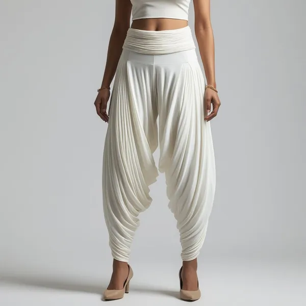 White_Ladies_Patiala_Pants_Traditional_Elegance_With_Everyday_Comfort