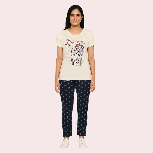 Multicolor_100%_Soft_Cotton_Night_Dress_Set_For_Women_Printed_T-Shirt_&_All-Over_Printed_Pants_For_Ultimate_Comfort