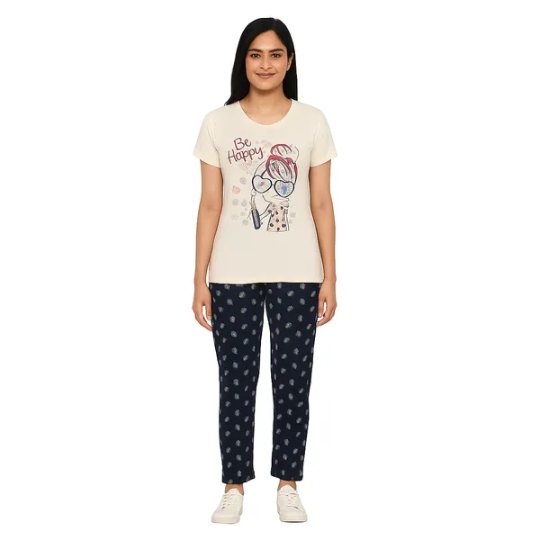 Multicolor_100%_Soft_Cotton_Night_Dress_Set_For_Women_Printed_T-Shirt_&_All-Over_Printed_Pants_For_Ultimate_Comfort