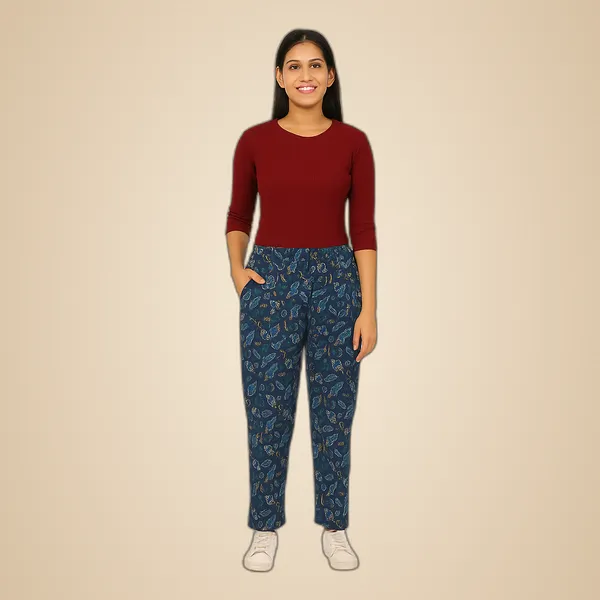 Multicolor_Ladies_100%_Soft_Cotton_Night_Pants_with_Pockets