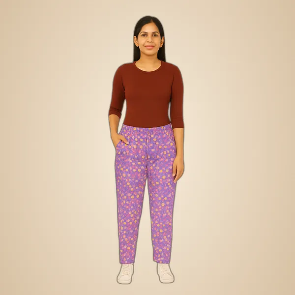 Multicolor_Ladies_100%_Soft_Cotton_Night_Pants_with_Pockets