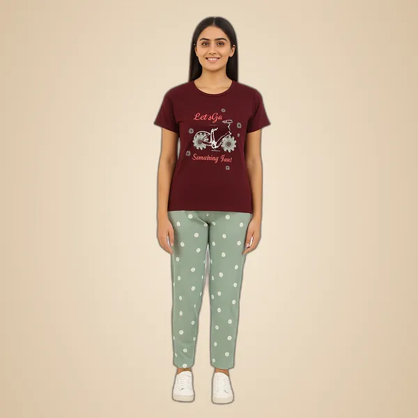 Multicolor_100%_Soft_Cotton_Night_Dress_Set_For_Women_Printed_T-Shirt_&_All-Over_Printed_Pants_For_Ultimate_Comfort