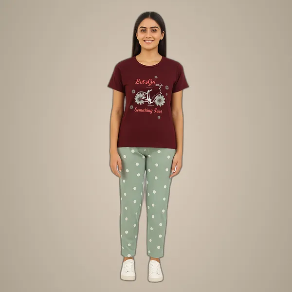 Multicolor_100%_Soft_Cotton_Night_Dress_Set_For_Women_Printed_T-Shirt_&_All-Over_Printed_Pants_For_Ultimate_Comfort