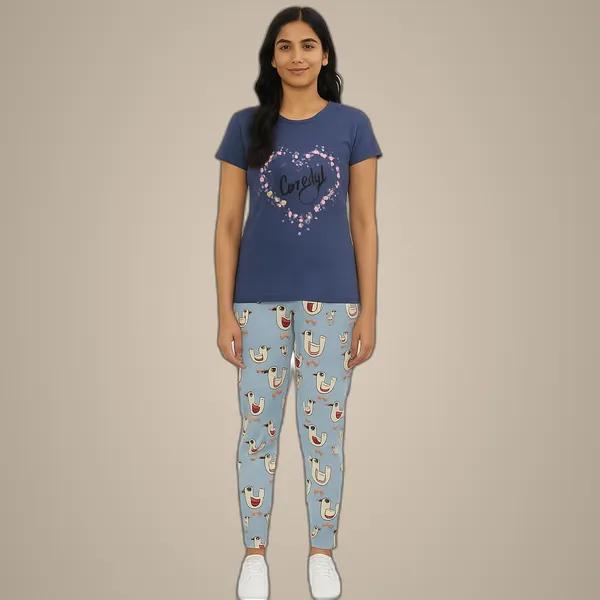Multicolor_100%_Soft_Cotton_Night_Dress_Set_For_Women_Printed_T-Shirt_&_All-Over_Printed_Pants_For_Ultimate_Comfort