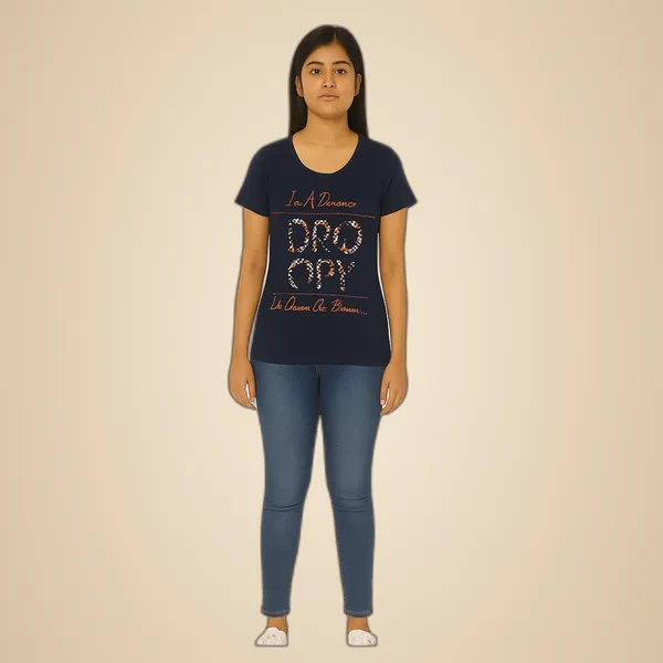 Navy_Blue_100%_Soft_Cotton_Ladies_Top_With_Chest_Print_Soft,_Stylish_&_Everyday_Essential