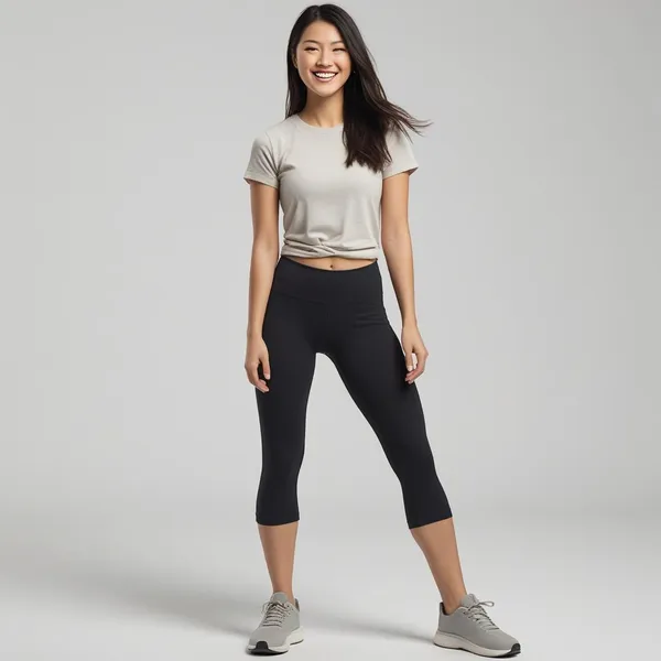 Black_Ladies_Capri_3/4Th_Leggings_Soft,_Breathable,_And_Comfortable_Fit