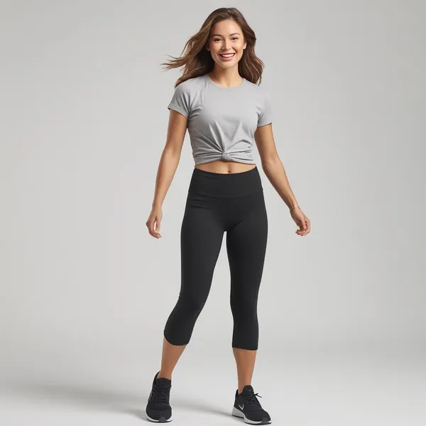 Black_Ladies_Capri_3/4Th_Leggings_Soft,_Breathable,_And_Comfortable_Fit