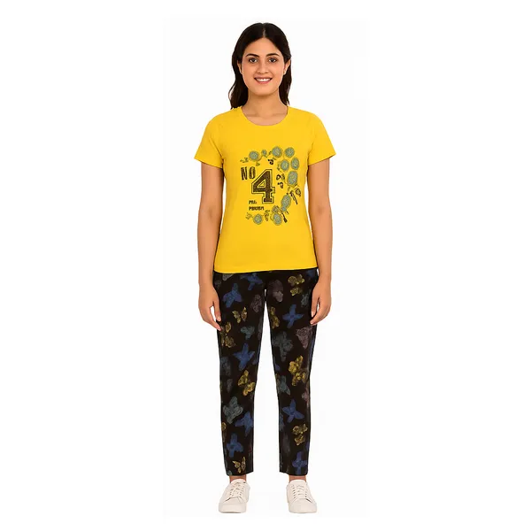 Multicolor_100%_Soft_Cotton_Night_Dress_Set_For_Women_Printed_T-Shirt_&_All-Over_Printed_Pants_For_Ultimate_Comfort