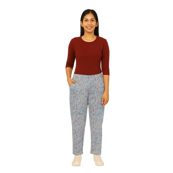 Multicolor_Ladies_100%_Soft_Cotton_Night_Pants_with_Pockets