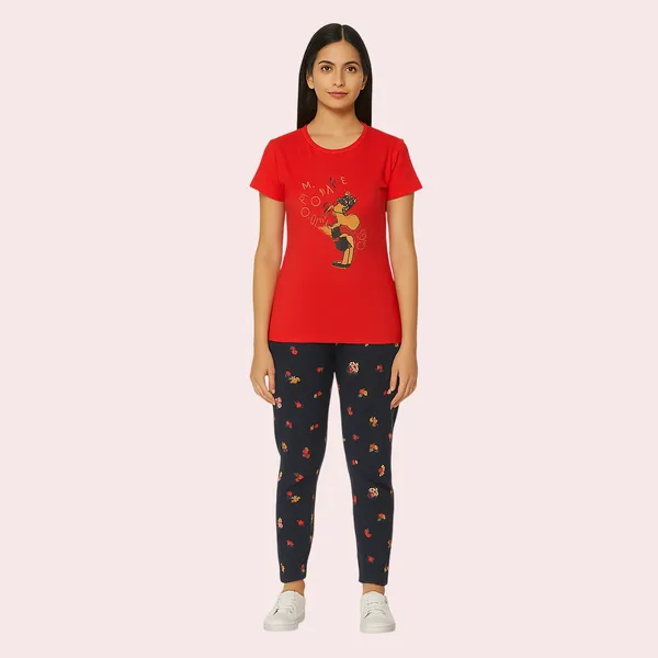 Multicolor_100%_Soft_Cotton_Night_Dress_Set_For_Women_Printed_T-Shirt_&_All-Over_Printed_Pants_For_Ultimate_Comfort