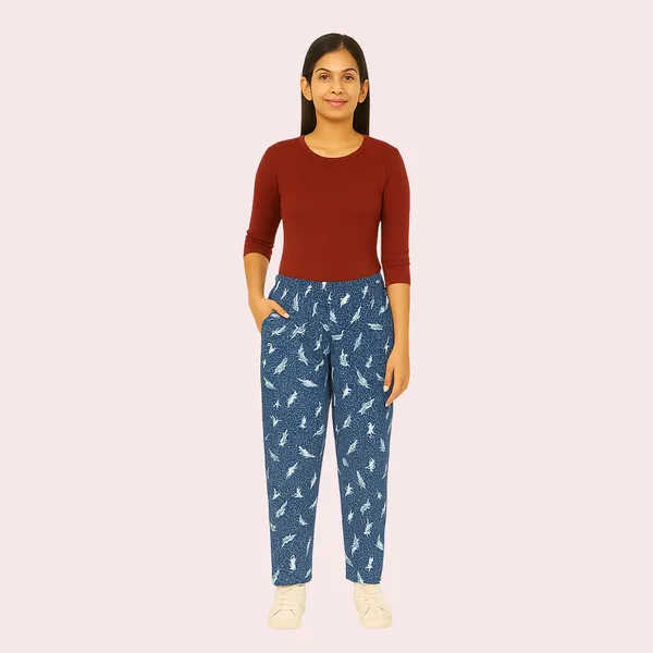 Multicolor_Ladies_100%_Soft_Cotton_Night_Pants_with_Pockets