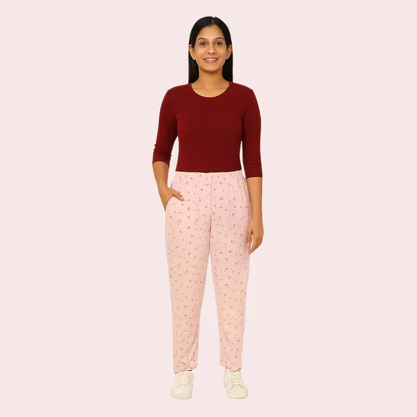 Multicolor_Ladies_100%_Soft_Cotton_Night_Pants_with_Pockets