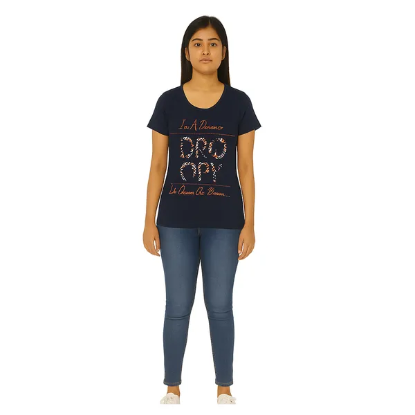 Navy_Blue_100%_Soft_Cotton_Ladies_Top_With_Chest_Print_Soft,_Stylish_&_Everyday_Essential