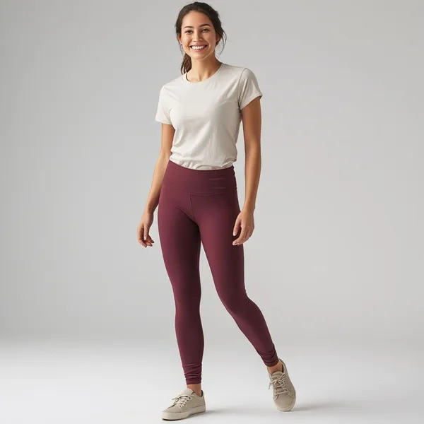Marroon_Ladies_Ankle_Fit_Leggings_Soft,_Breathable,_And_Comfortable_Fit