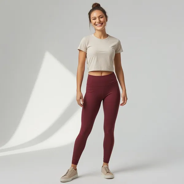 Marroon_Ladies_Ankle_Fit_Leggings_Soft,_Breathable,_And_Comfortable_Fit