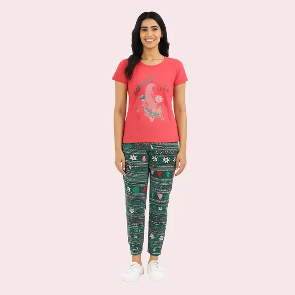 Multicolor_100%_Soft_Cotton_Night_Dress_Set_For_Women_Printed_T-Shirt_&_All-Over_Printed_Pants_For_Ultimate_Comfort