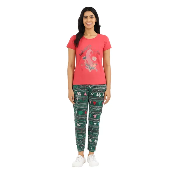Multicolor_100%_Soft_Cotton_Night_Dress_Set_For_Women_Printed_T-Shirt_&_All-Over_Printed_Pants_For_Ultimate_Comfort