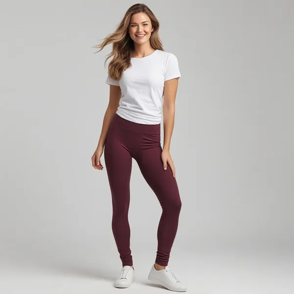 Marroon_Stretchable_Cotton_Churidar_Leggings_For_Women_Soft,_Breathable_&_Skin-Friendly