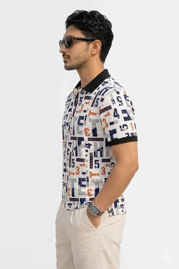 Tshirtsbuddy_Men's_Graffiti_&_Sport-Style_Polo_T-Shirt