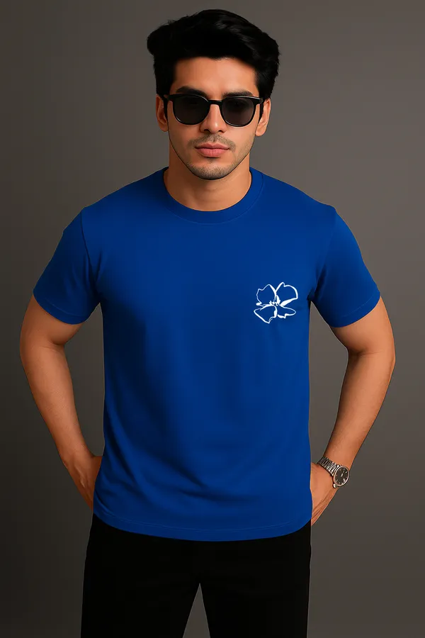 Blue_Premium_Cotton_Fabric_Regular_Round_Neck_T_Shirt_For_Men