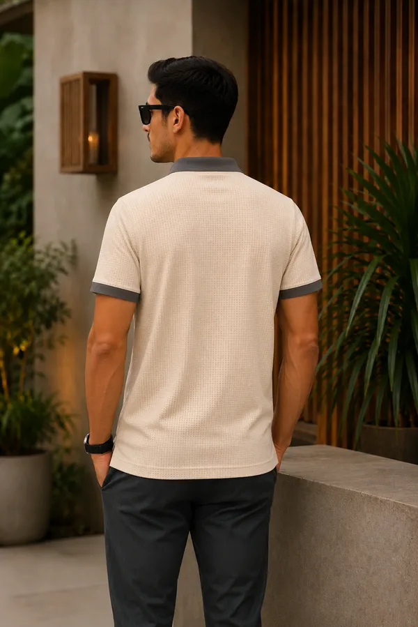 Mens_Cream_Abstract_Landscape_Print_Polo_T-Shirt_Premium_Casual_Wear