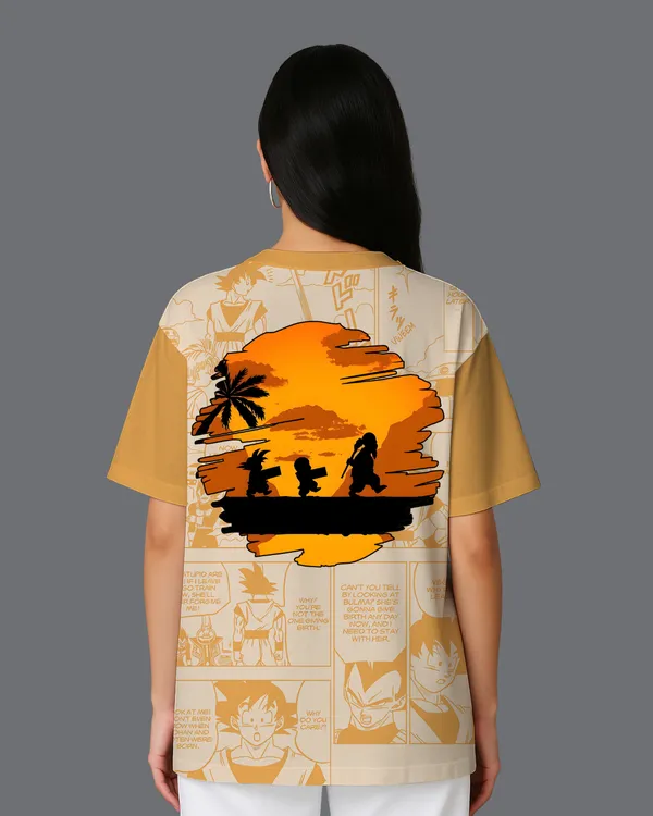 Orange_Premium_Fabric_Printed_Oversized_Fit_T_Shirt_For_Women