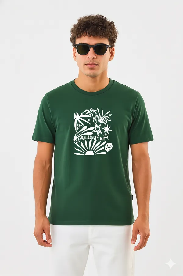 Dark_Green_Premium_Cotton_Fabric_Regular_Round_Neck_T_Shirt_For_Men