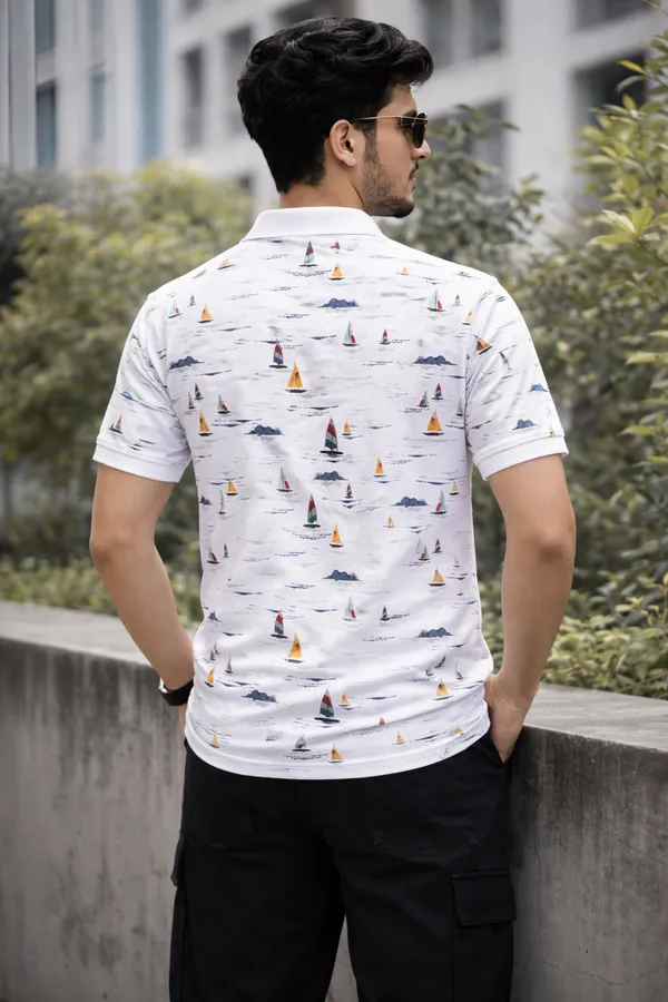 Tshirtsbuddy_Men's_White_Nautical_Sailboat_Polo_T-Shirt
