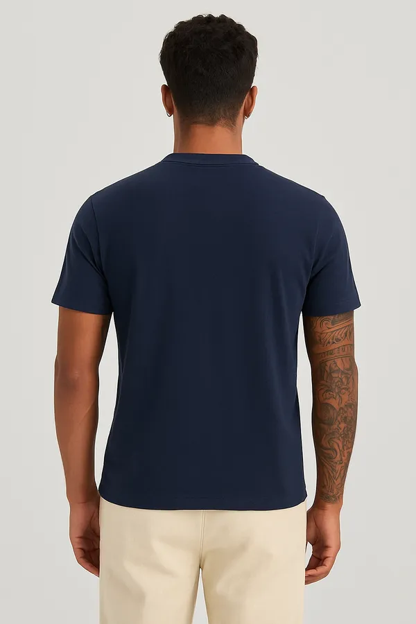 Navy_Blue_Customized_Half_Sleeve_Men's_Premium_Fabric_T-Shirt