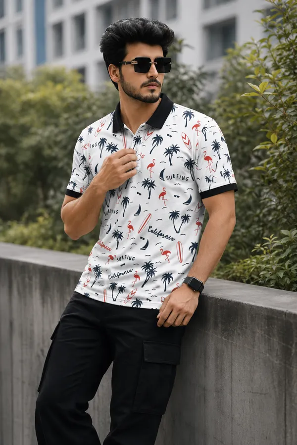 Tshirtsbuddy_Mens_California_Beach_Print_Polo_T-Shirt