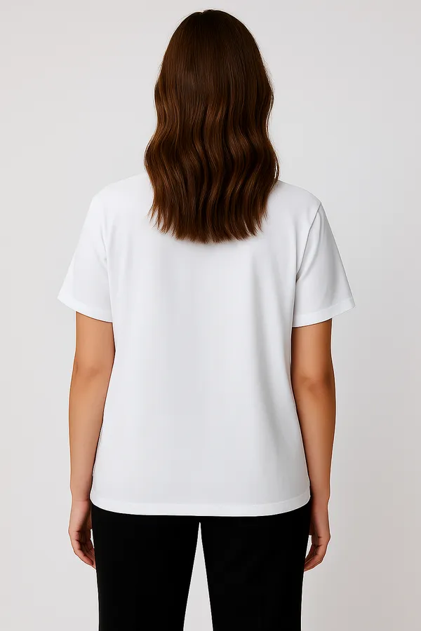 White_Customized_Half_Sleeve_Women's_Premium_Fabric_T-Shirt