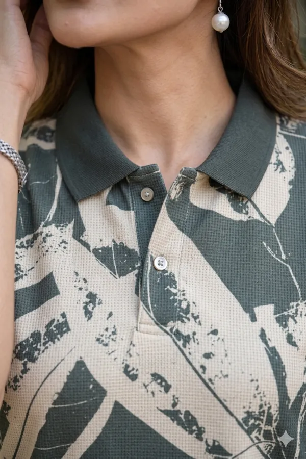 Womens_Soft_Beige_Botanical_Polo_T-Shirt