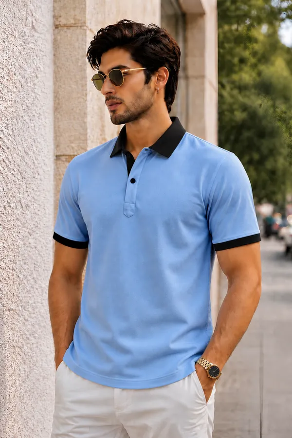 Skyline_Blue_Contrast_Collar_Polo_T-Shirt