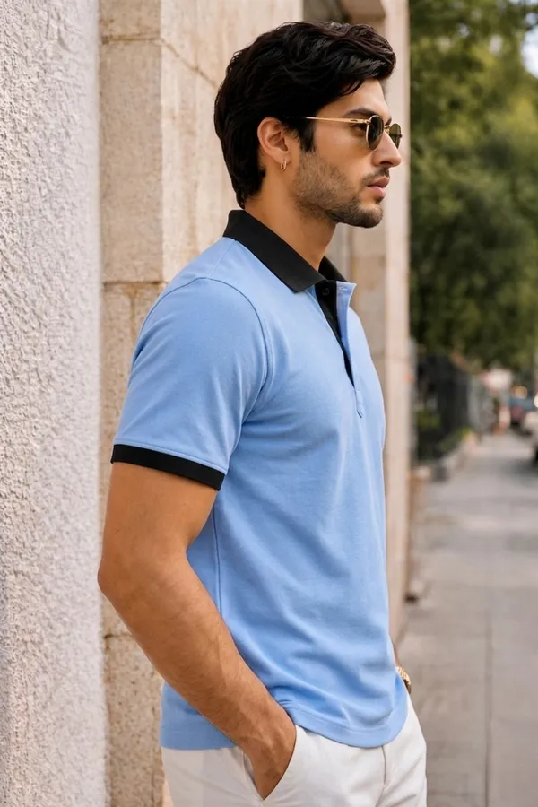 Skyline_Blue_Contrast_Collar_Polo_T-Shirt