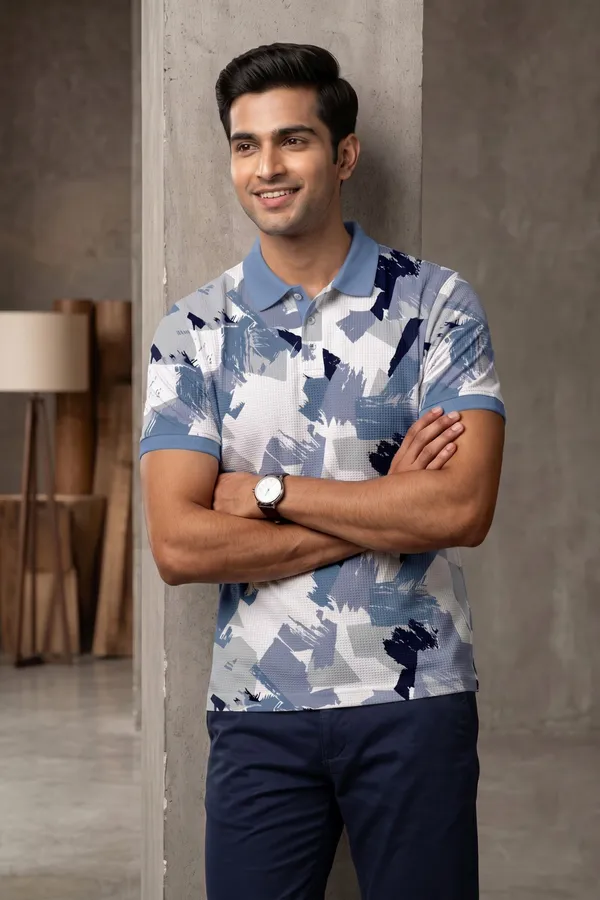 Men's_White_&_Blue_Abstract_Printed_Polo_T-Shirt