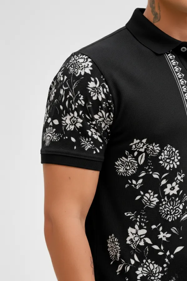 Black_Premium_Fabric_Regular_Printed_Polo_T_Shirt_For_Men