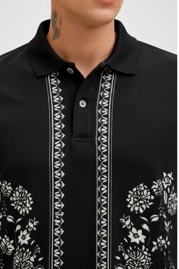 Black_Premium_Fabric_Regular_Printed_Polo_T_Shirt_For_Men