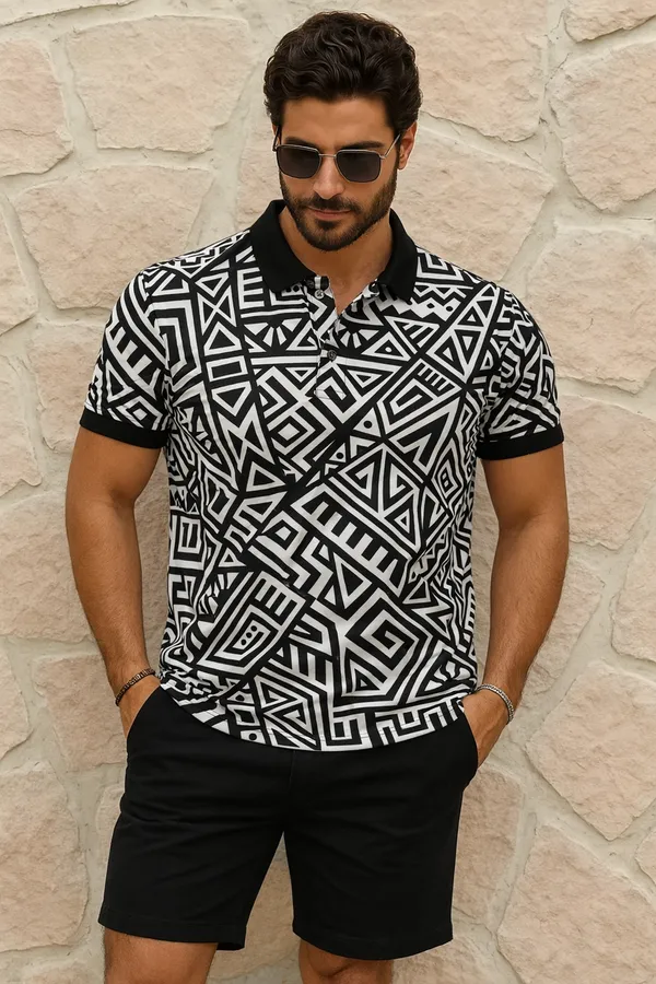 Black_Premium_Fabric_Regular_Printed_Polo_T_Shirt_For_Men