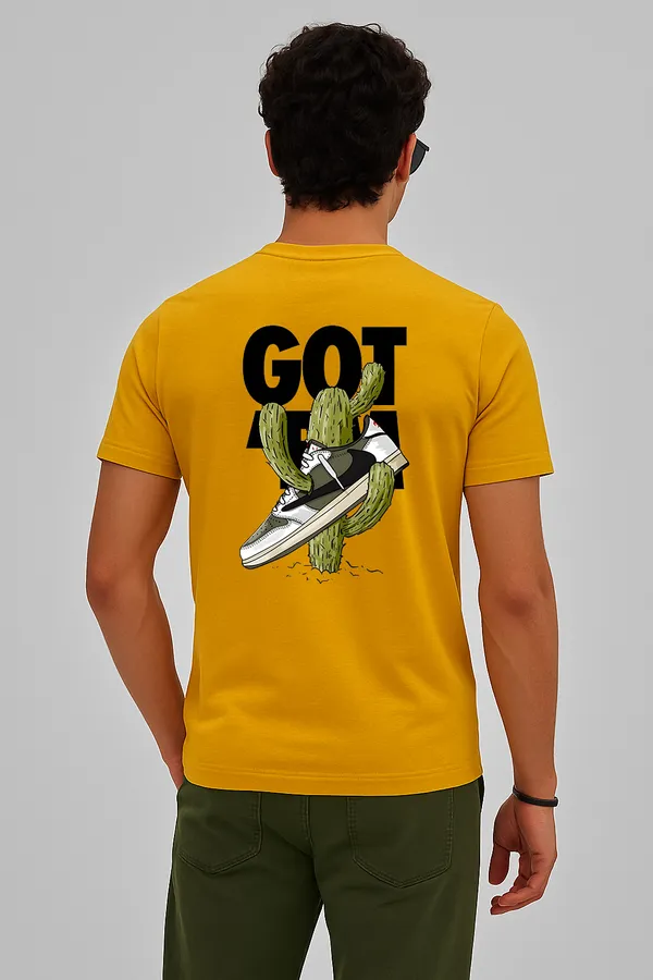 Yellow_Premium_Cotton_Fabric_Regular_Round_Neck_T_Shirt_For_Men