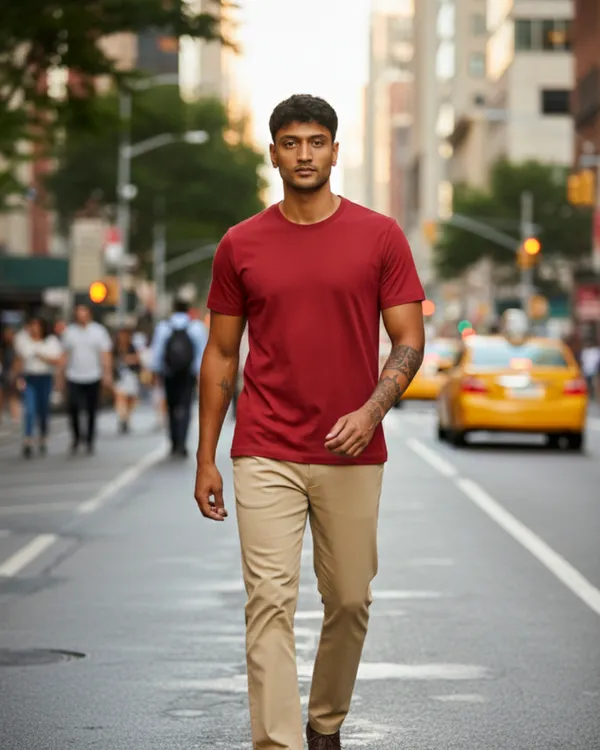 Premium_Cotton_Fabric_Regular_Round_Neck_Solid_T_Shirt_For_Men
