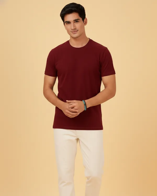 Premium_Cotton_Fabric_Regular_Round_Neck_Solid_T_Shirt_For_Men