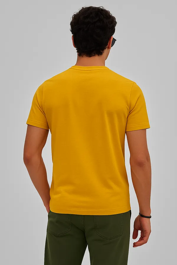 Yellow_Customized_Half_Sleeve_Men's_Premium_Fabric_T-Shirt