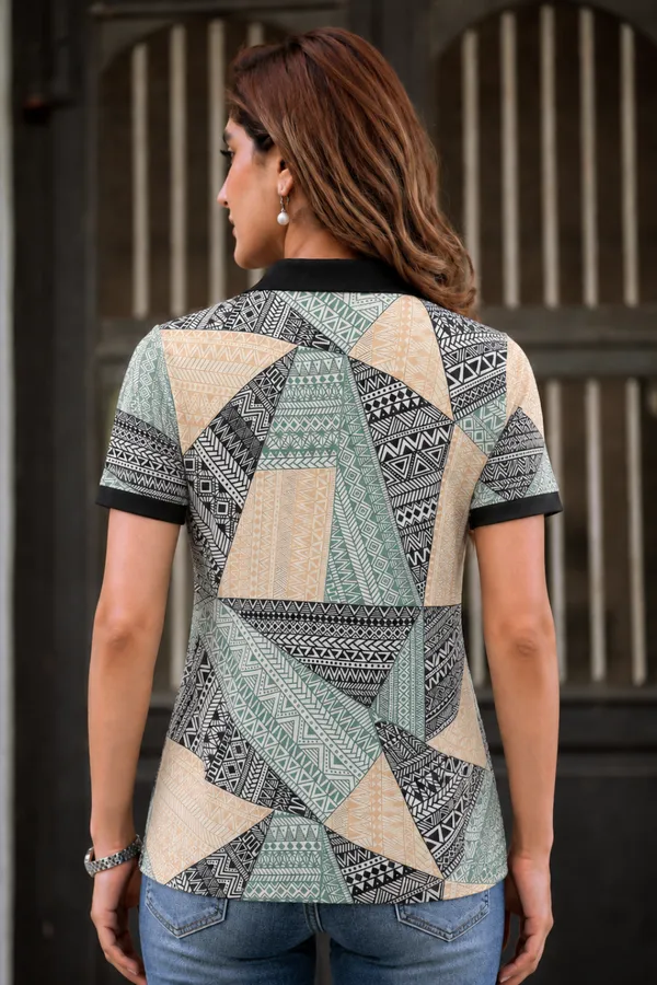 Womens_Abstract_Tribal_Print_Polo_T-Shirt