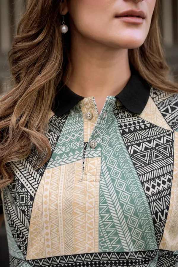 Womens_Abstract_Tribal_Print_Polo_T-Shirt
