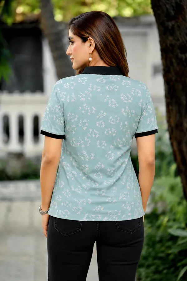 Womens_Floral_Motif_Polo_T-Shirt_Sky_Blue