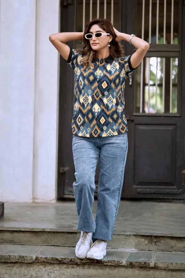 Womens_Diamond_Pattern_Polo_T-Shirt