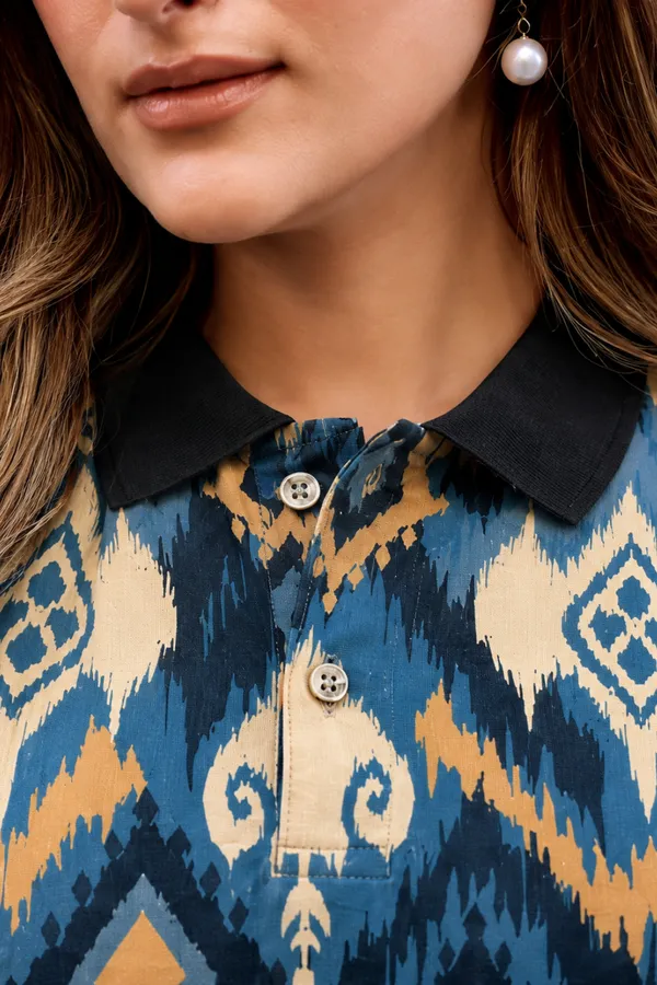 Womens_Diamond_Pattern_Polo_T-Shirt