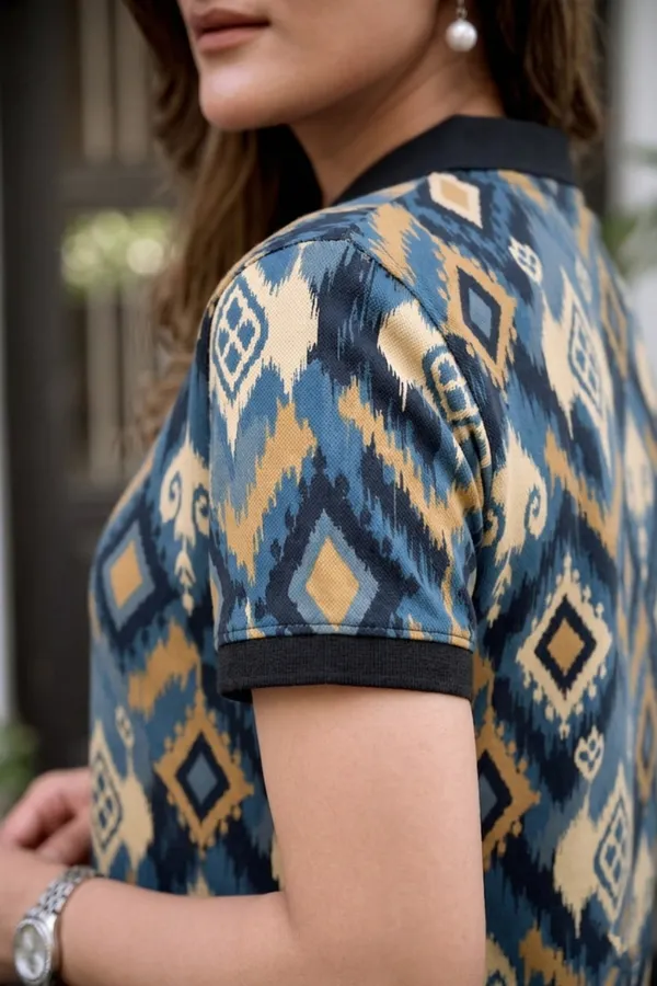 Womens_Diamond_Pattern_Polo_T-Shirt