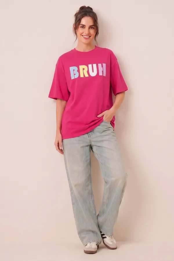 Womens_Pink_BRUH_Graphic_Printed_Oversized_T-Shirt