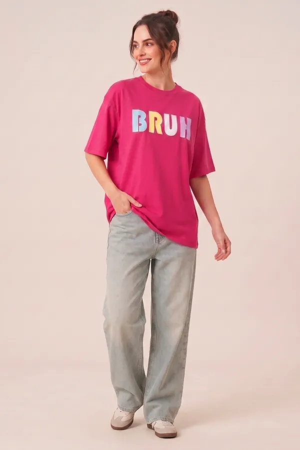 Womens_Pink_BRUH_Graphic_Printed_Oversized_T-Shirt